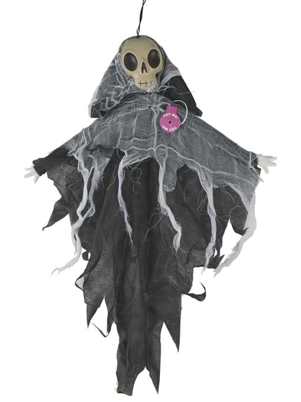 Old East Main Co. NWT Black/Gray Light-Up Hanging Ghoul, 27" High